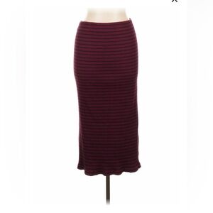 GAP Burgundy and Navy Striped Pencil Skirt